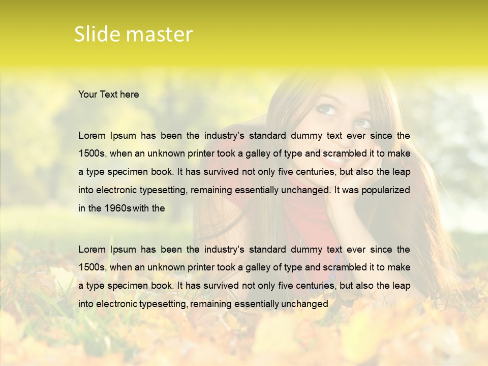 Girl Sitting Trees PowerPoint Template