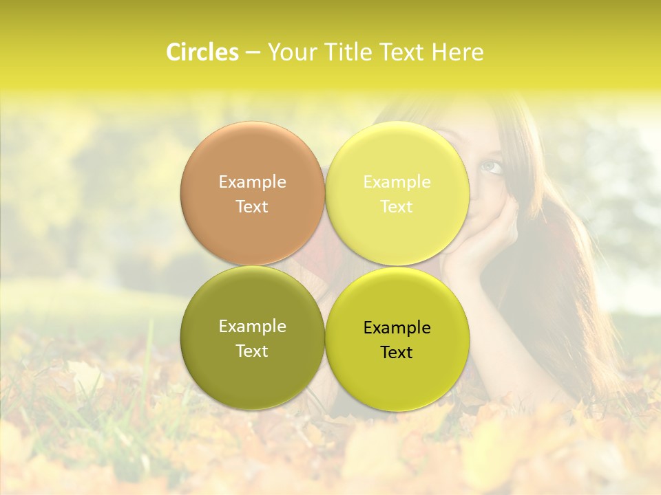 Girl Sitting Trees PowerPoint Template