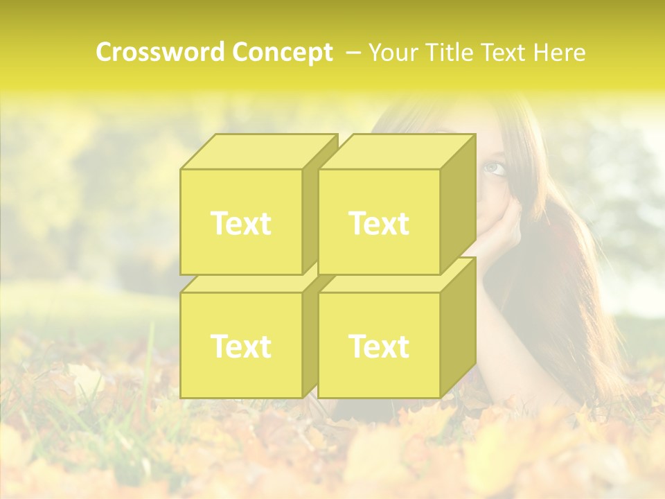 Girl Sitting Trees PowerPoint Template