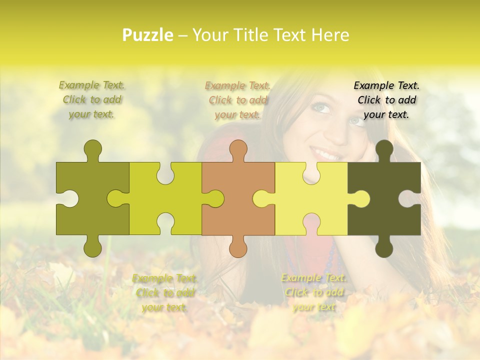 Girl Sitting Trees PowerPoint Template