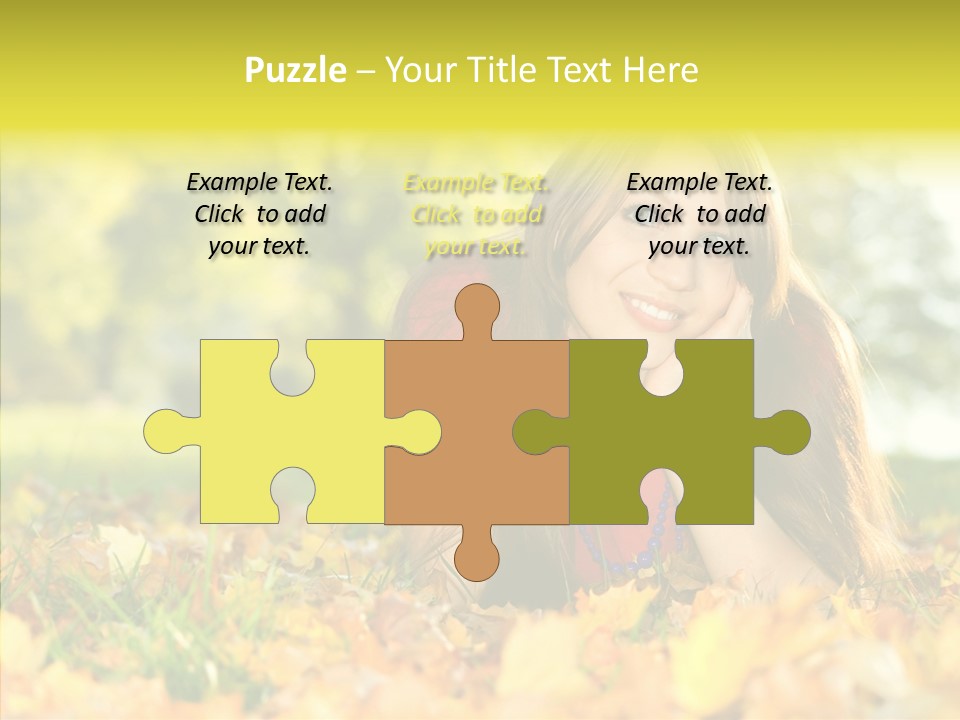 Girl Sitting Trees PowerPoint Template