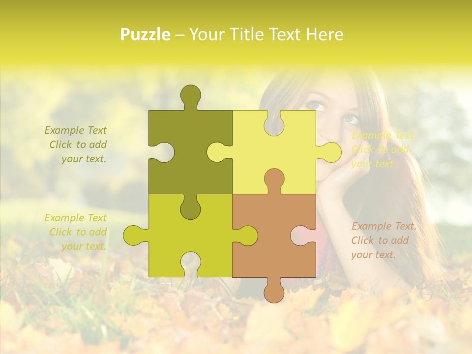 Girl Sitting Trees PowerPoint Template