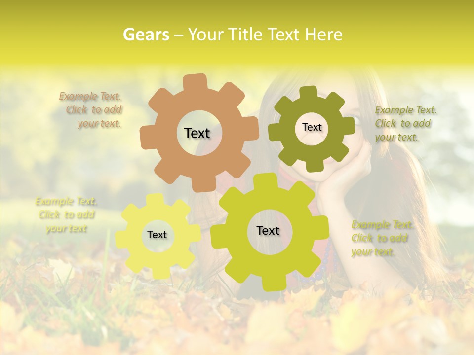 Girl Sitting Trees PowerPoint Template