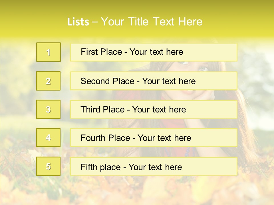 Girl Sitting Trees PowerPoint Template