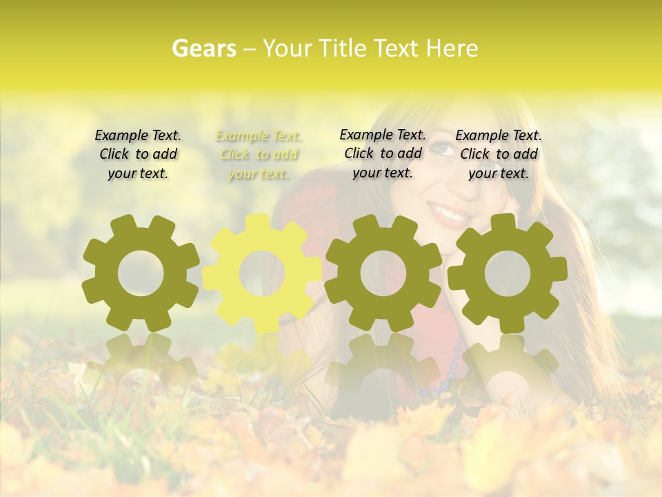 Girl Sitting Trees PowerPoint Template