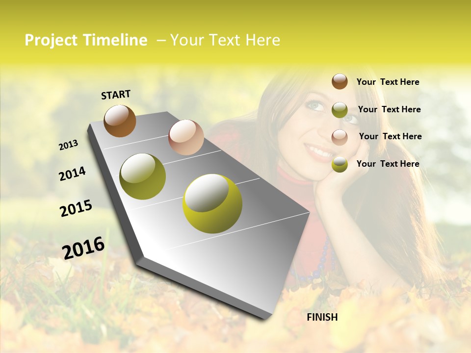 Girl Sitting Trees PowerPoint Template