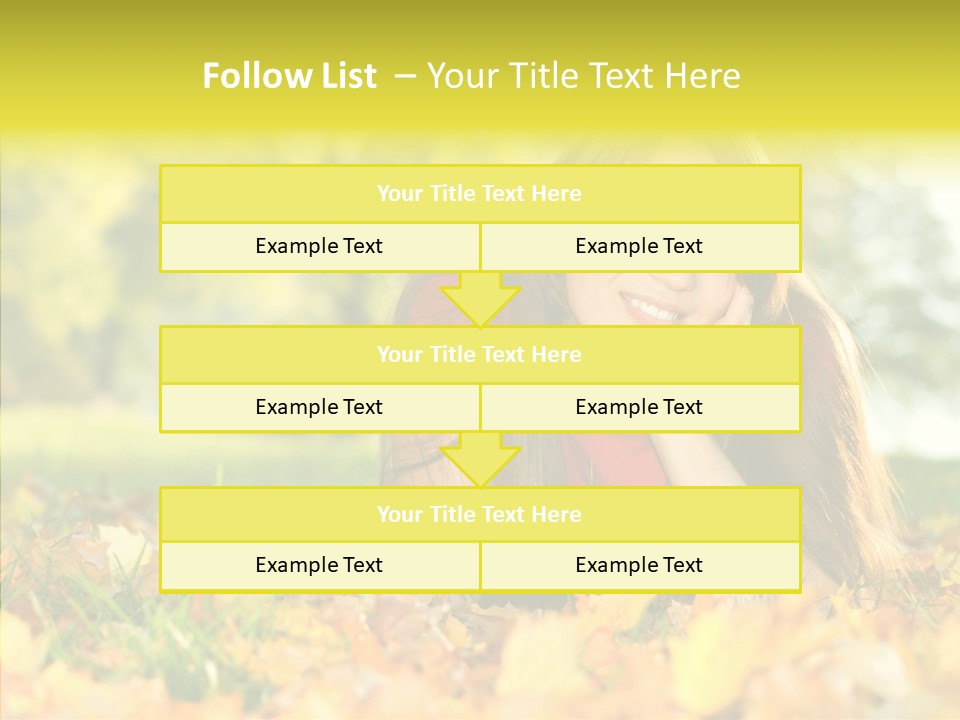 Girl Sitting Trees PowerPoint Template