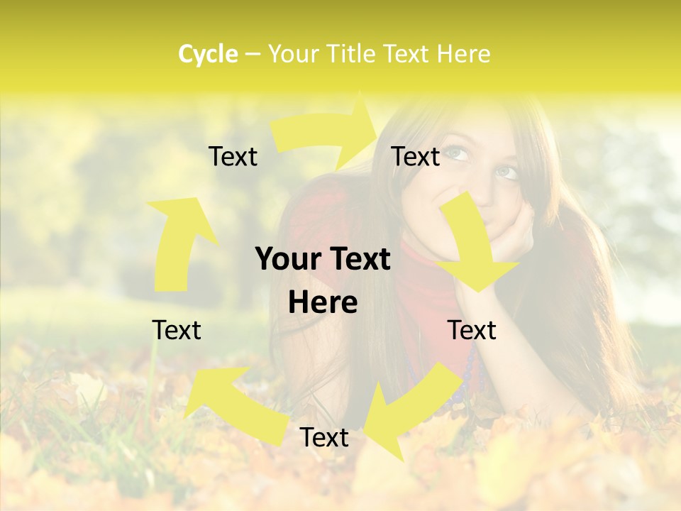 Girl Sitting Trees PowerPoint Template