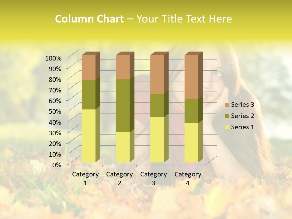 Girl Sitting Trees PowerPoint Template