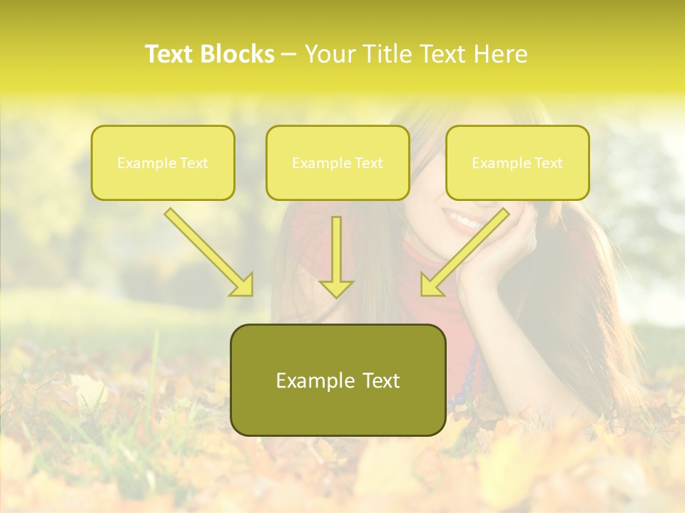 Girl Sitting Trees PowerPoint Template