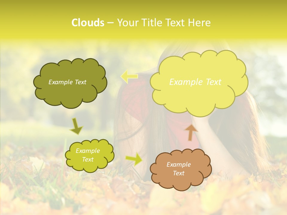 Girl Sitting Trees PowerPoint Template