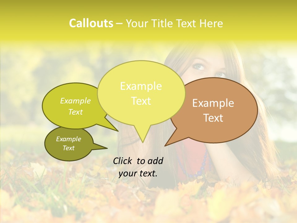 Girl Sitting Trees PowerPoint Template