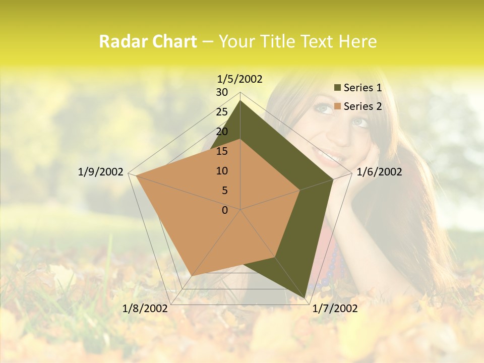Girl Sitting Trees PowerPoint Template