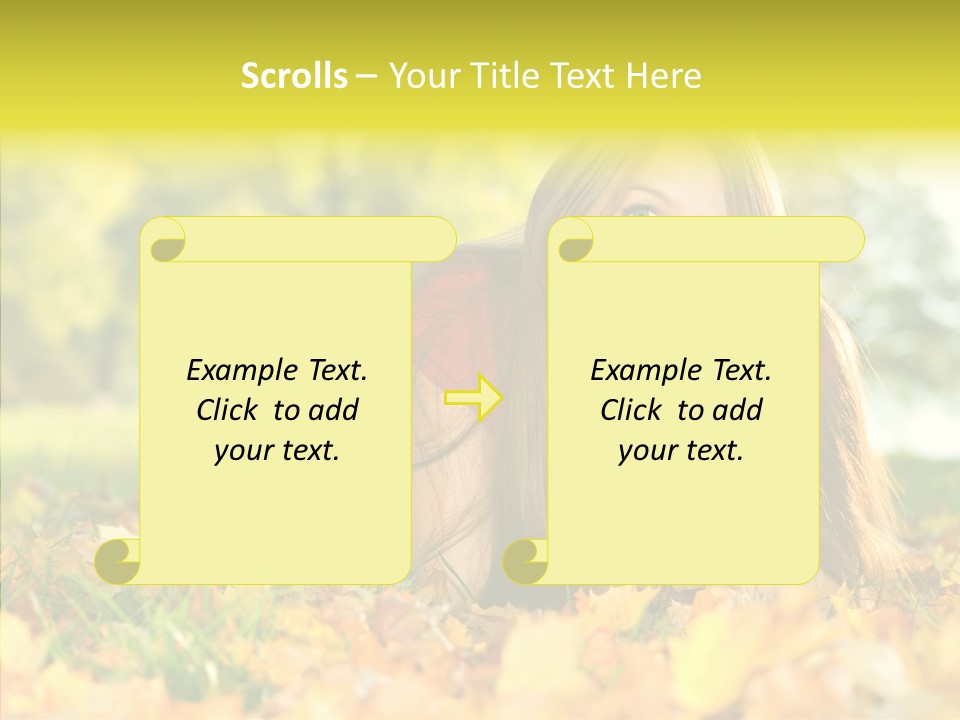 Girl Sitting Trees PowerPoint Template
