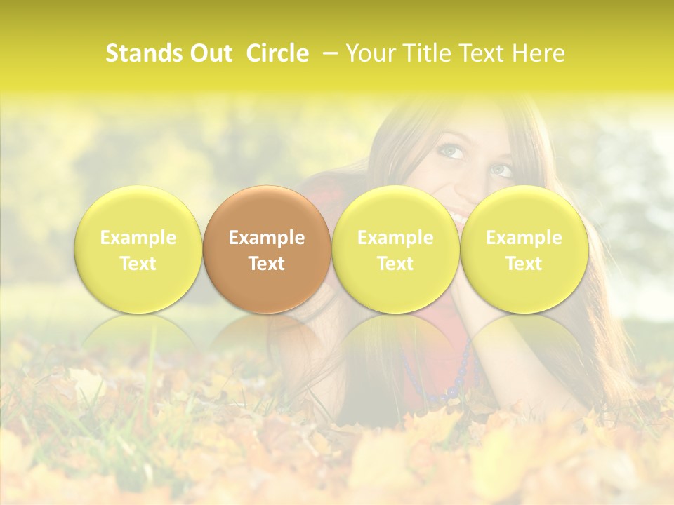 Girl Sitting Trees PowerPoint Template