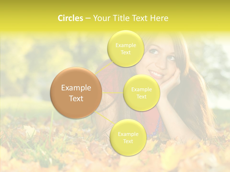 Girl Sitting Trees PowerPoint Template