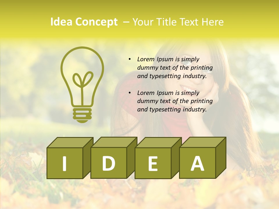 Girl Sitting Trees PowerPoint Template