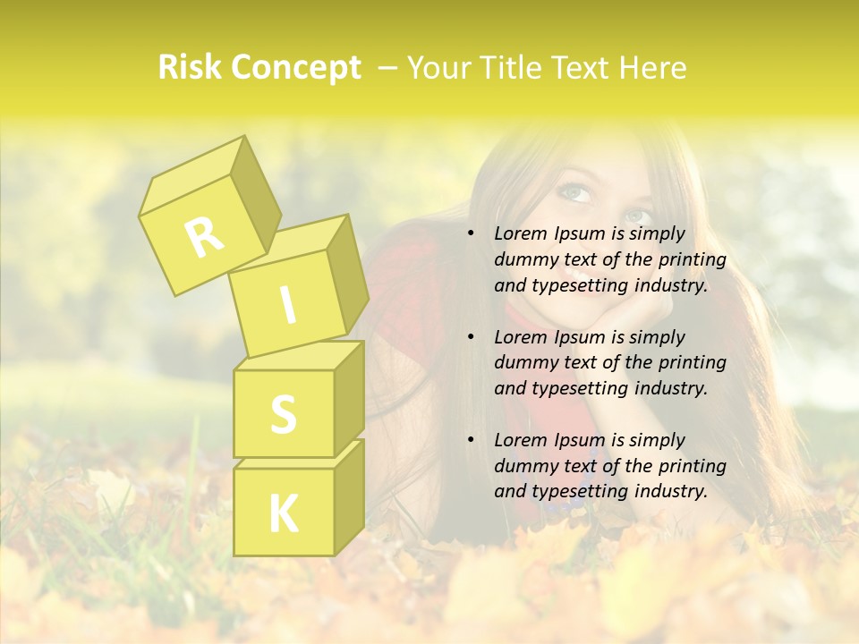 Girl Sitting Trees PowerPoint Template