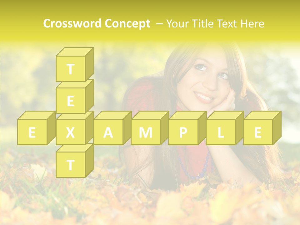 Girl Sitting Trees PowerPoint Template