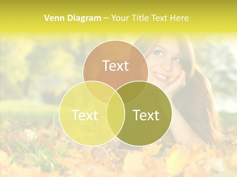 Girl Sitting Trees PowerPoint Template