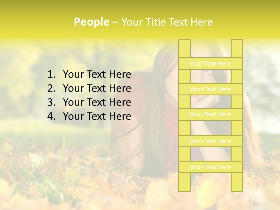 Girl Sitting Trees PowerPoint Template
