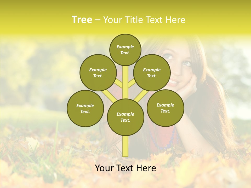 Girl Sitting Trees PowerPoint Template