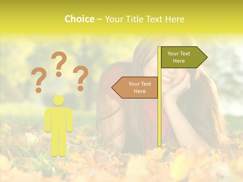 Girl Sitting Trees PowerPoint Template