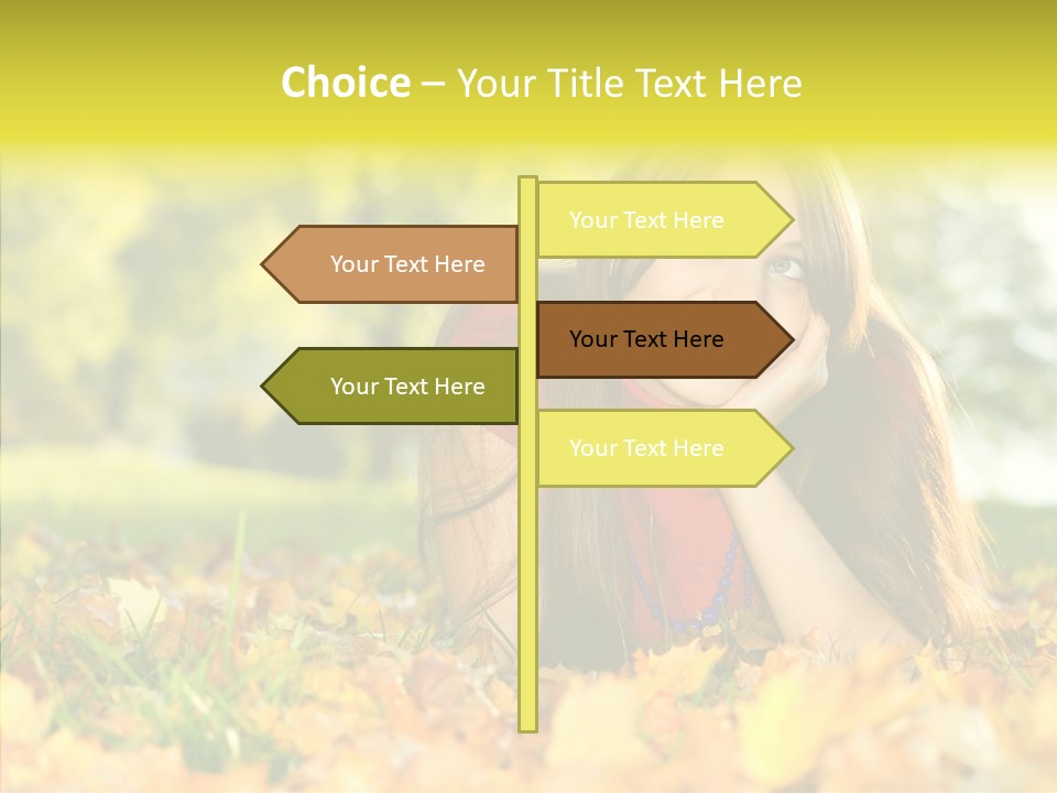 Girl Sitting Trees PowerPoint Template