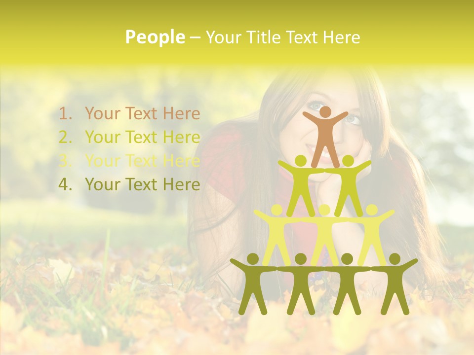 Girl Sitting Trees PowerPoint Template