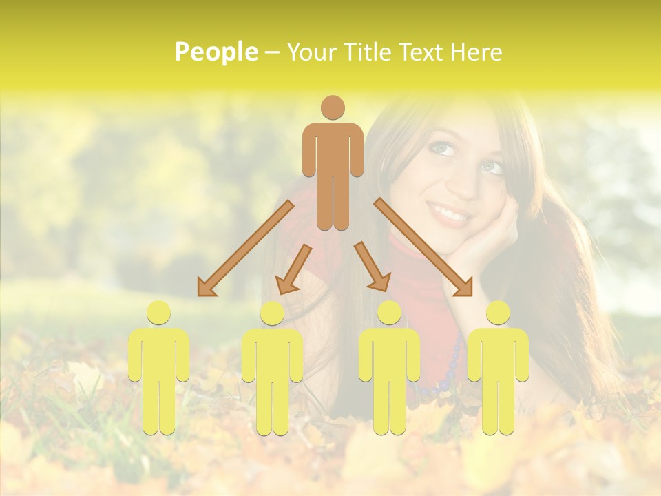 Girl Sitting Trees PowerPoint Template
