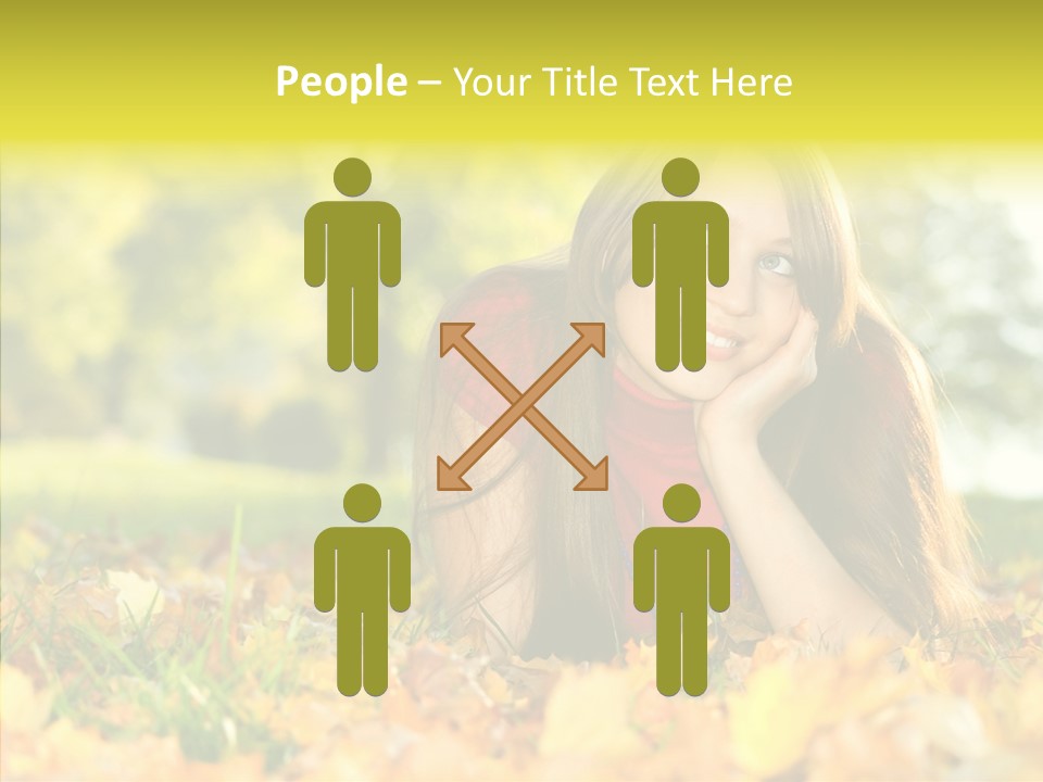 Girl Sitting Trees PowerPoint Template