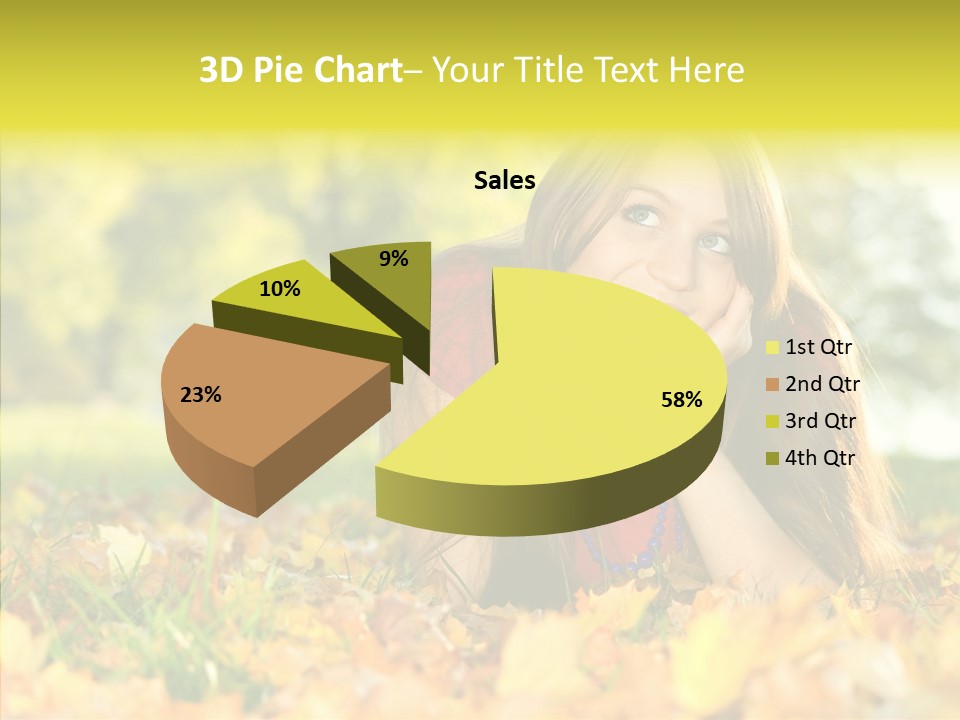 Girl Sitting Trees PowerPoint Template