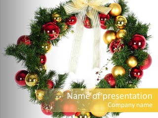 White Merry Branch PowerPoint Template