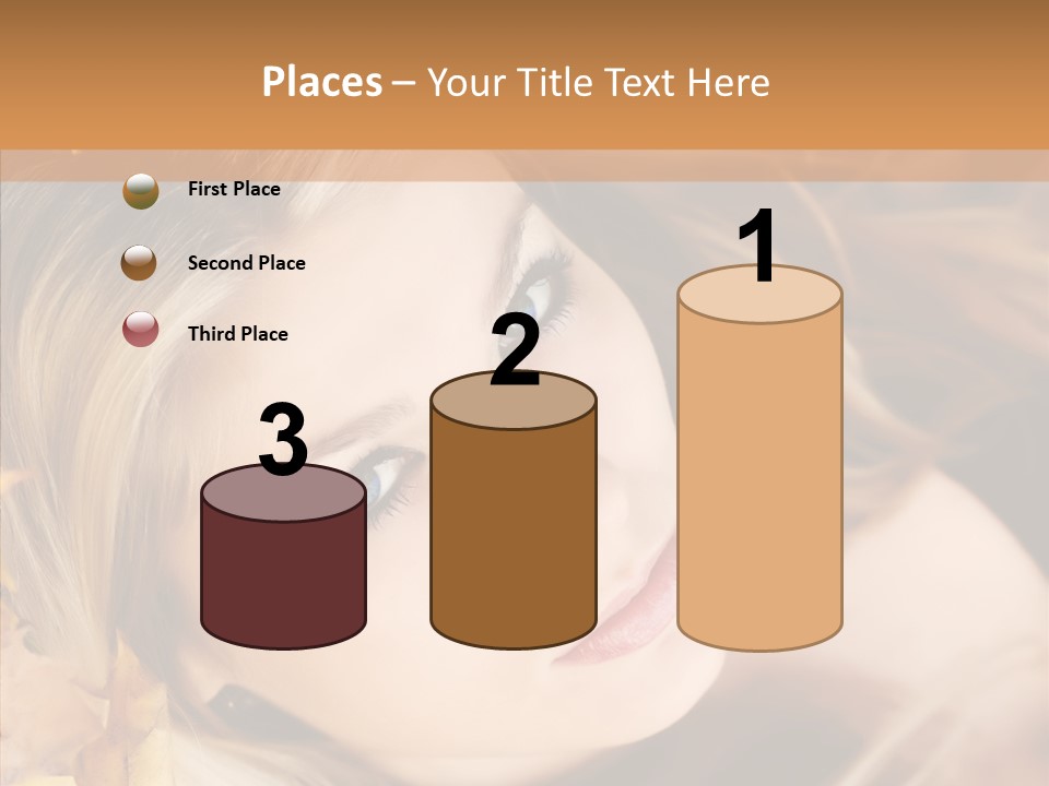 A Beautiful Blond Woman With Blue Eyes Is Posing For A Picture PowerPoint Template