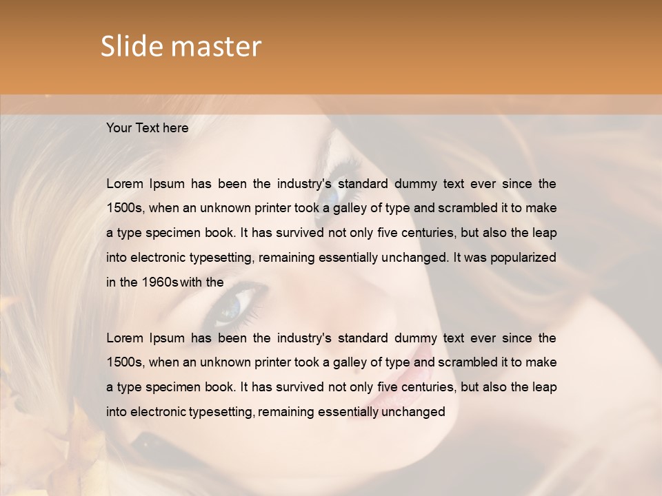 A Beautiful Blond Woman With Blue Eyes Is Posing For A Picture PowerPoint Template