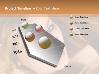 A Beautiful Blond Woman With Blue Eyes Is Posing For A Picture PowerPoint Template
