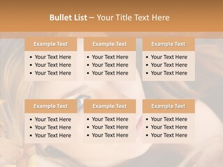 A Beautiful Blond Woman With Blue Eyes Is Posing For A Picture PowerPoint Template