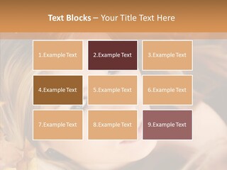 A Beautiful Blond Woman With Blue Eyes Is Posing For A Picture PowerPoint Template