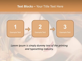 A Beautiful Blond Woman With Blue Eyes Is Posing For A Picture PowerPoint Template