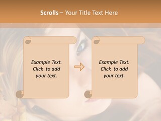 A Beautiful Blond Woman With Blue Eyes Is Posing For A Picture PowerPoint Template