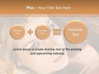 A Beautiful Blond Woman With Blue Eyes Is Posing For A Picture PowerPoint Template
