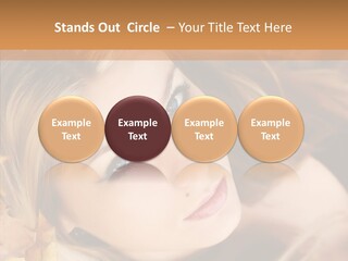 A Beautiful Blond Woman With Blue Eyes Is Posing For A Picture PowerPoint Template