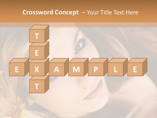 A Beautiful Blond Woman With Blue Eyes Is Posing For A Picture PowerPoint Template