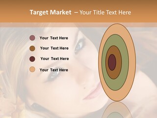 A Beautiful Blond Woman With Blue Eyes Is Posing For A Picture PowerPoint Template