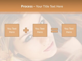 A Beautiful Blond Woman With Blue Eyes Is Posing For A Picture PowerPoint Template