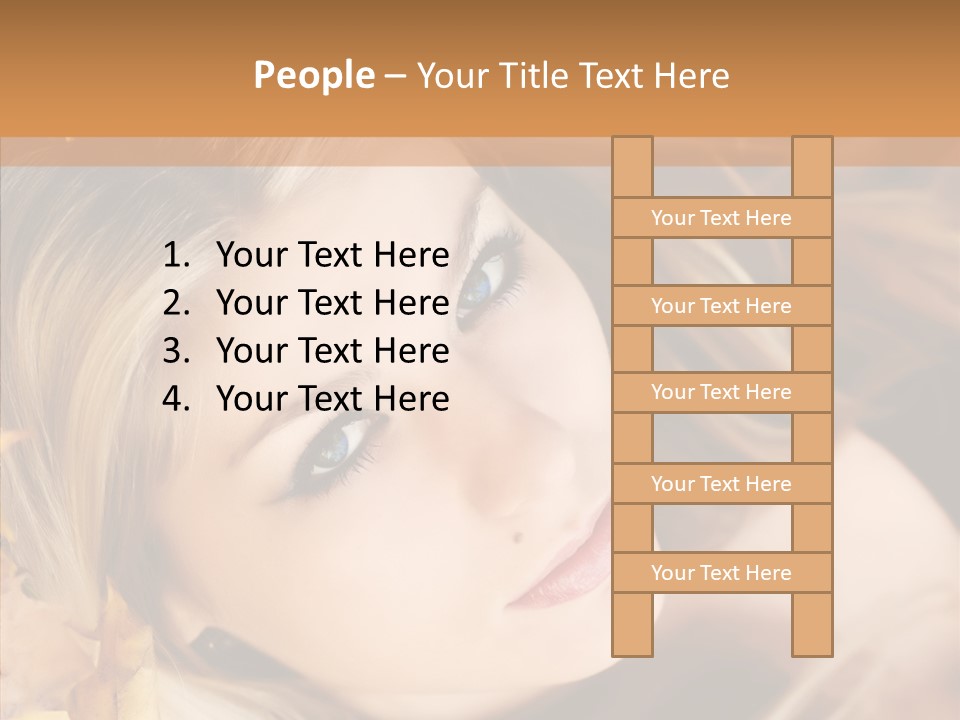 A Beautiful Blond Woman With Blue Eyes Is Posing For A Picture PowerPoint Template