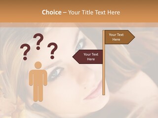 A Beautiful Blond Woman With Blue Eyes Is Posing For A Picture PowerPoint Template