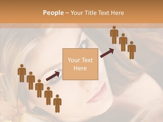 A Beautiful Blond Woman With Blue Eyes Is Posing For A Picture PowerPoint Template