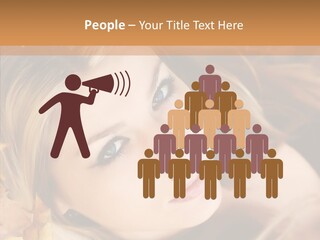A Beautiful Blond Woman With Blue Eyes Is Posing For A Picture PowerPoint Template