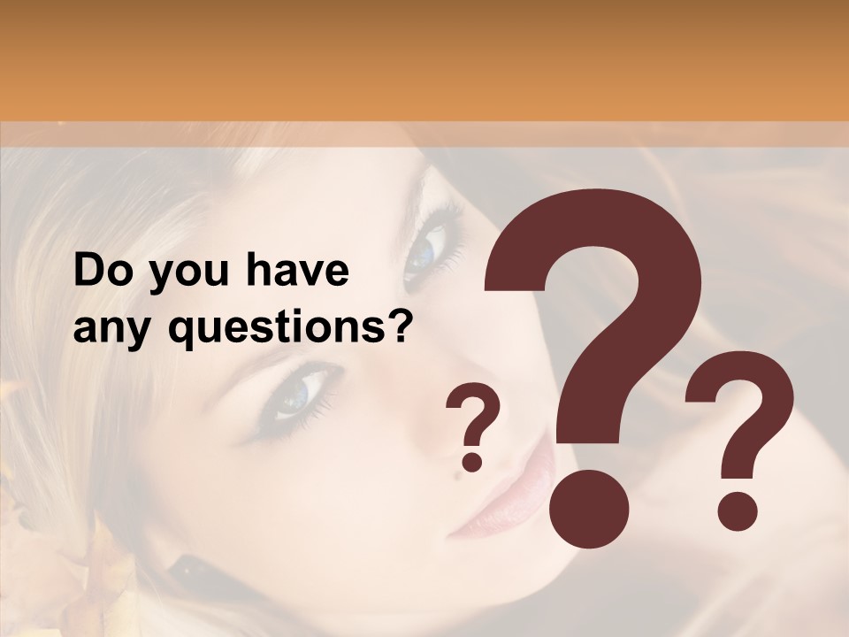 A Beautiful Blond Woman With Blue Eyes Is Posing For A Picture PowerPoint Template
